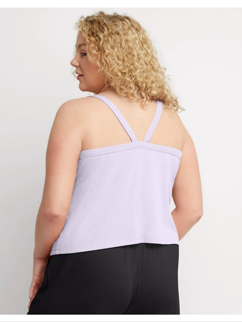 Hanes Lilac Cotton Blend Tank Top - Soft Scoop Neck Plus Size